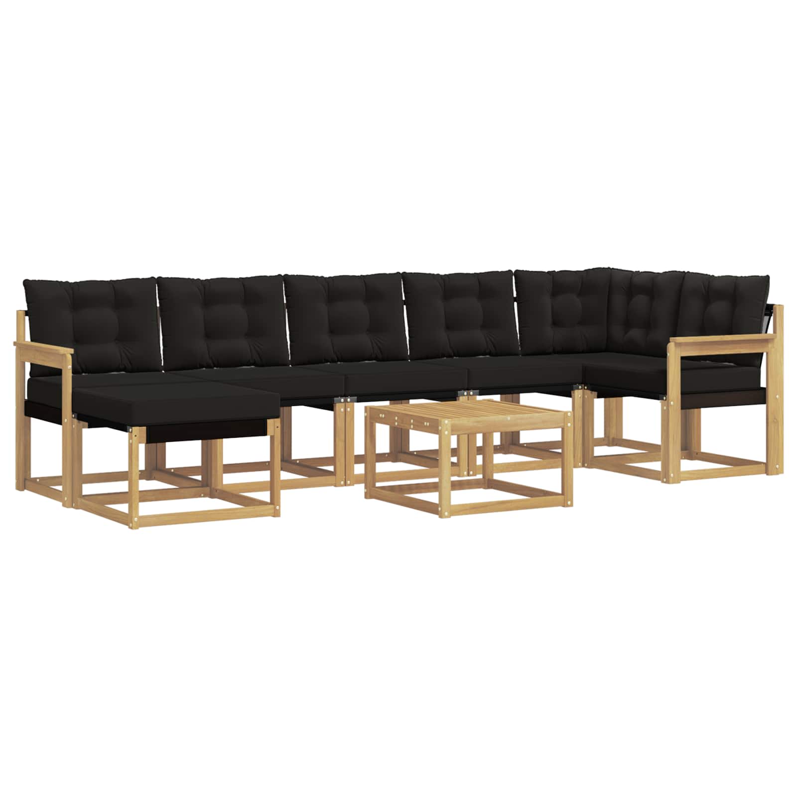 Outdoor-Sofagarnitur mit Kissen 8 pcs Weiß und Schwarz