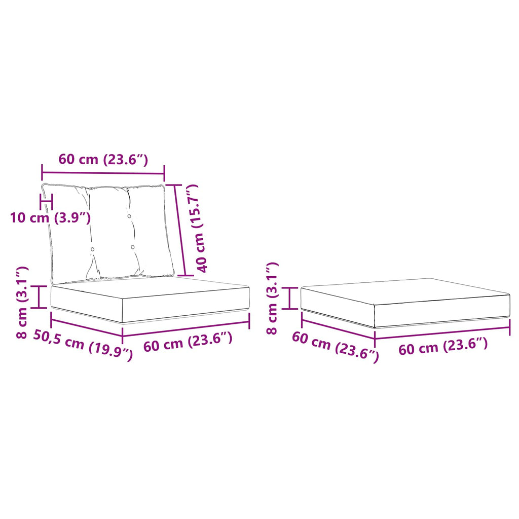Outdoor-Sofagarnitur mit Kissen 6 pcs Weiß und Beige