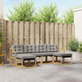 Outdoor-Sofagarnitur mit Kissen 6 pcs Weiß und Hellgrau