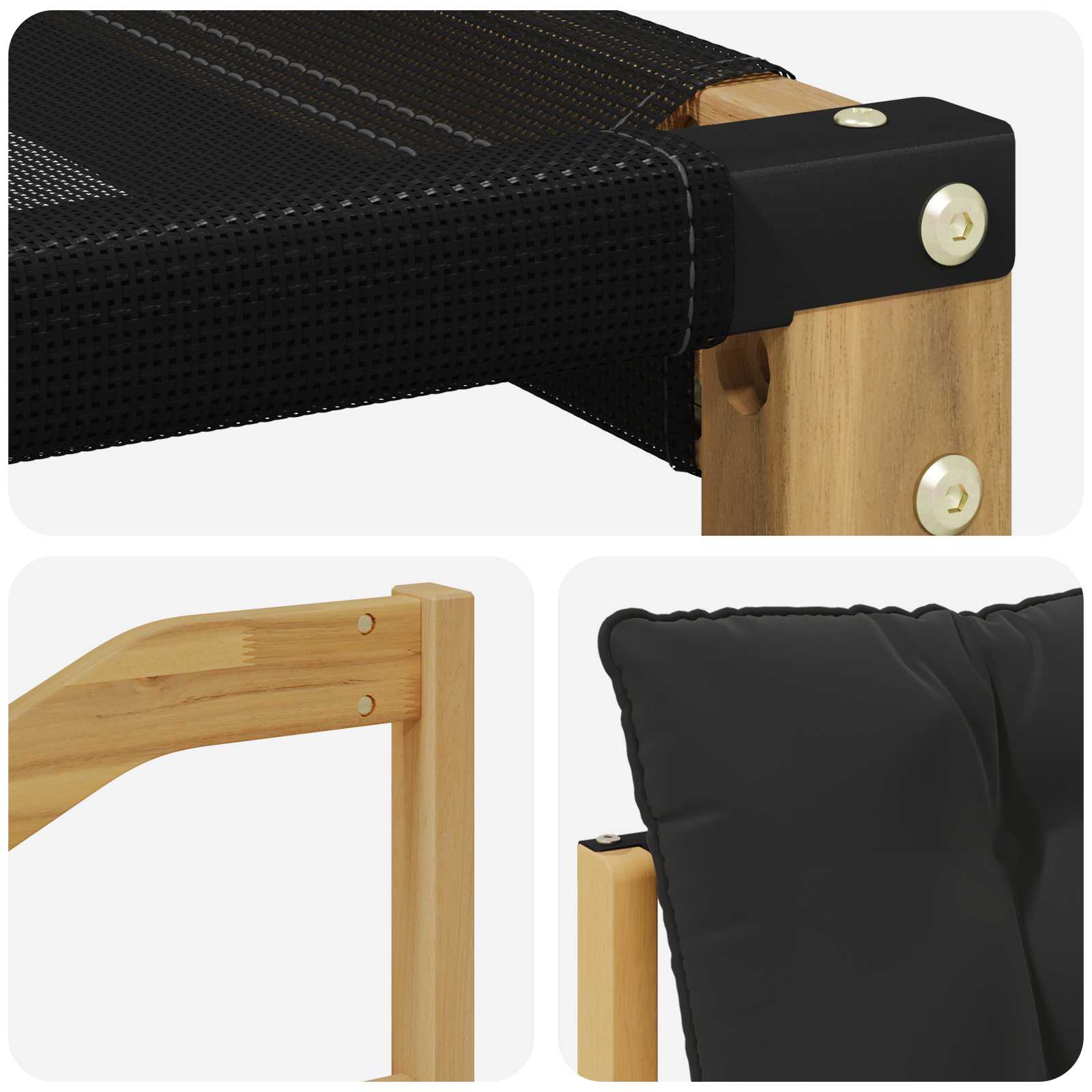 Outdoor-Sofagarnitur mit Kissen 6 pcs Weiß und Schwarz