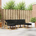 Outdoor-Sofagarnitur mit Kissen 6 pcs Weiß und Schwarz