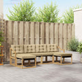 Outdoor-Sofagarnitur mit Kissen 6 pcs Weiß und Beige