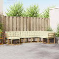 Outdoor-Sofagarnitur mit Kissen 8 pcs Weiß und Creme