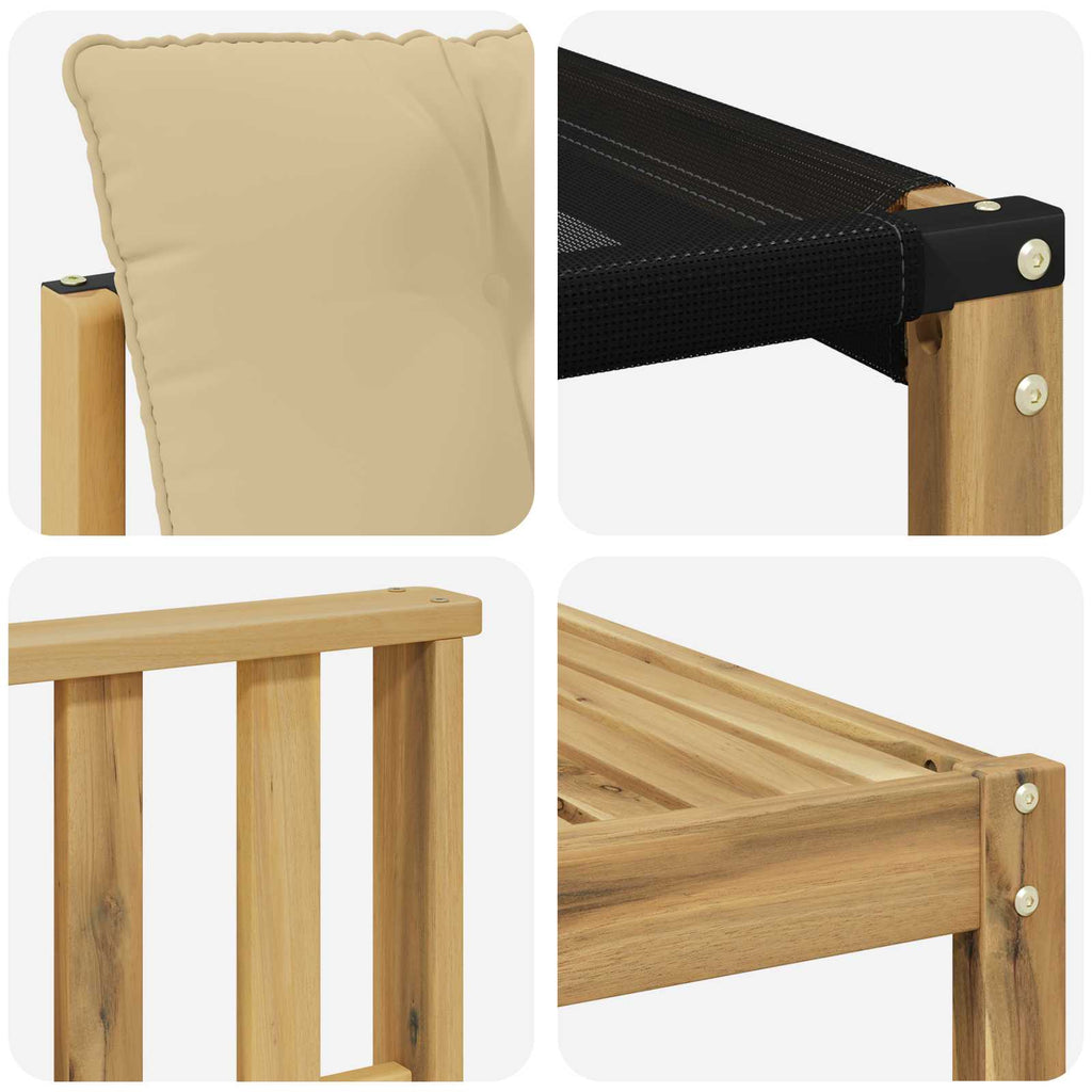 Outdoor-Sofagarnitur mit Kissen 9 pcs Weiß und Beige
