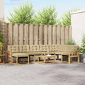 Outdoor-Sofagarnitur mit Kissen 9 pcs Weiß und Beige