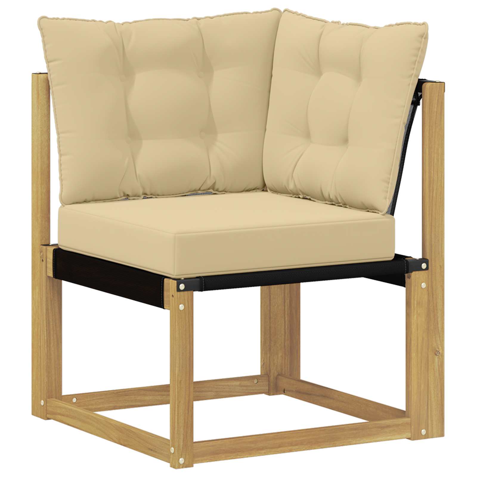 Outdoor-Sofagarnitur mit Kissen 9 pcs Weiß und Beige