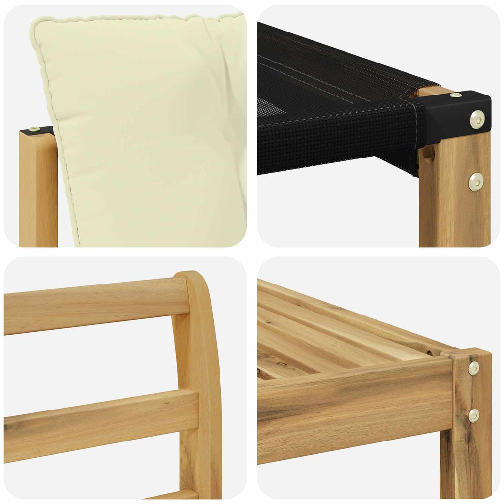 Outdoor-Sofagarnitur mit Kissen 9 pcs Weiß und Creme