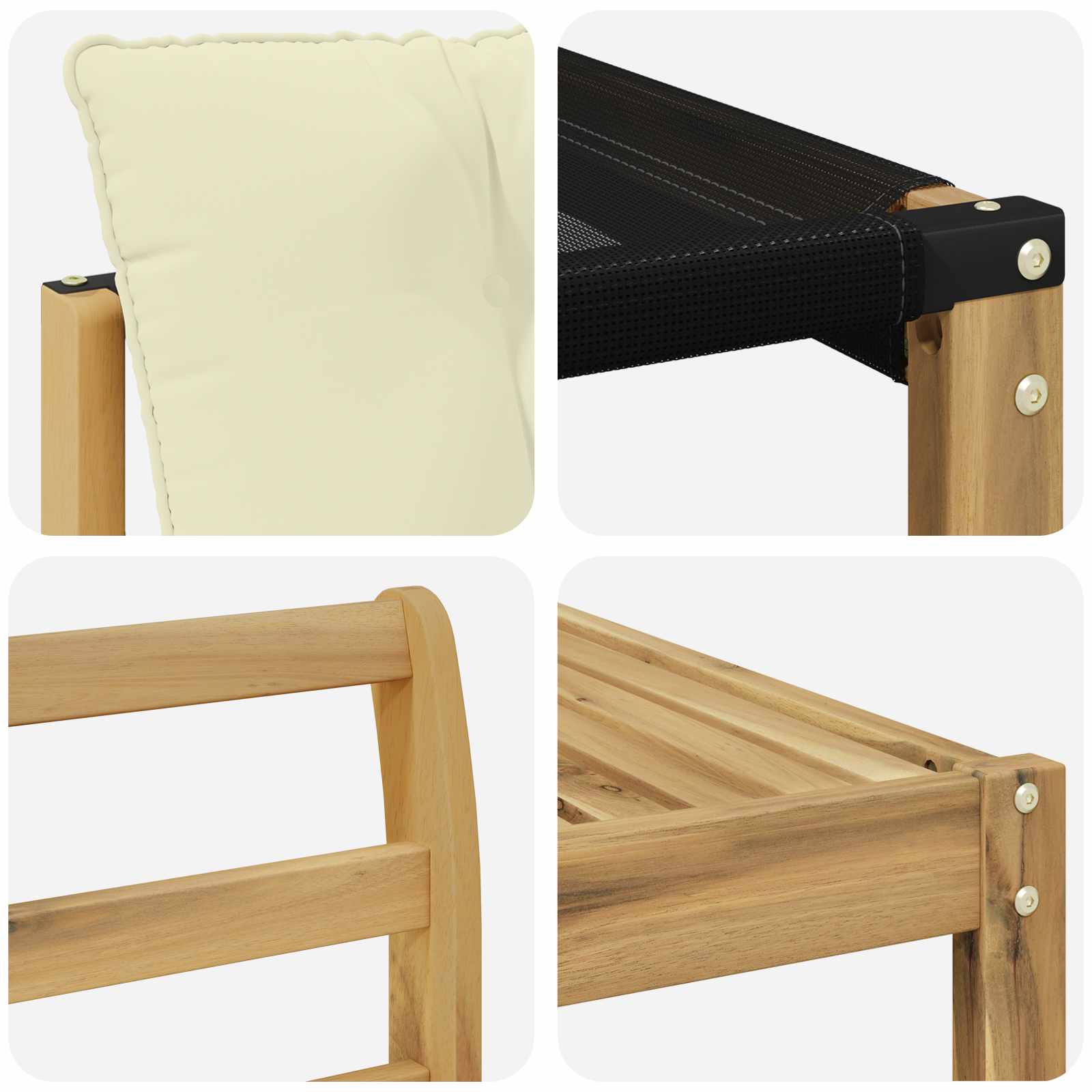 Outdoor-Sofagarnitur mit Kissen 9 pcs Weiß und Creme