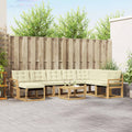 Outdoor-Sofagarnitur mit Kissen 9 pcs Weiß und Creme