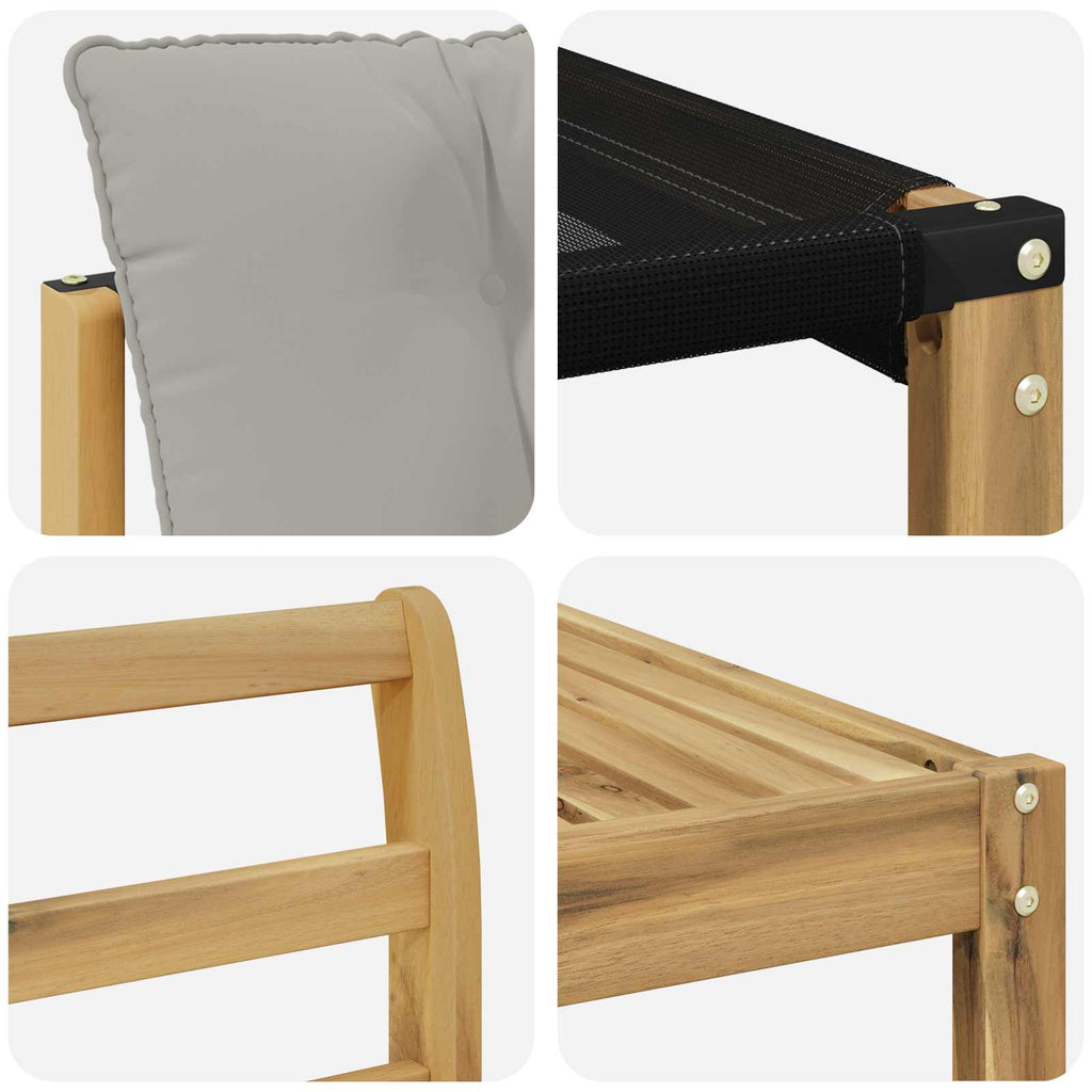 Outdoor-Sofagarnitur mit Kissen 9 pcs Weiß und Hellgrau