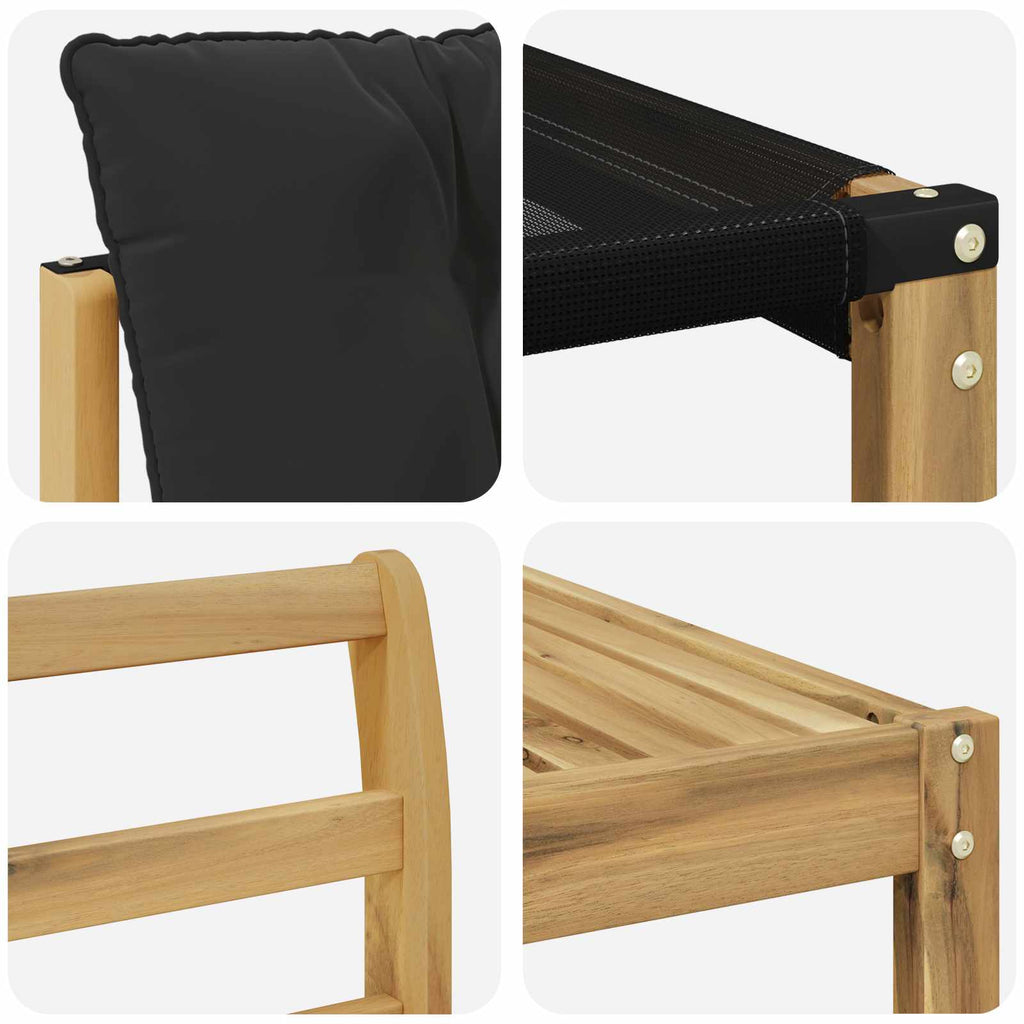 Outdoor-Sofagarnitur mit Kissen 9 pcs Weiß und Schwarz