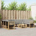 Outdoor-Sofagarnitur mit Kissen 10 pcs Weiß und Hellgrau