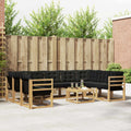 Outdoor-Sofagarnitur mit Kissen 10 pcs Weiß und Schwarz