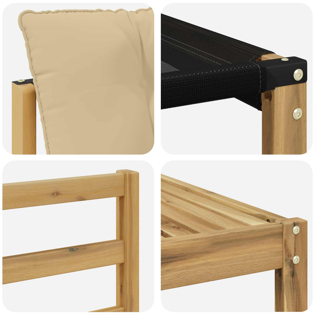 Outdoor-Sofagarnitur mit Kissen 10 pcs Weiß und Beige