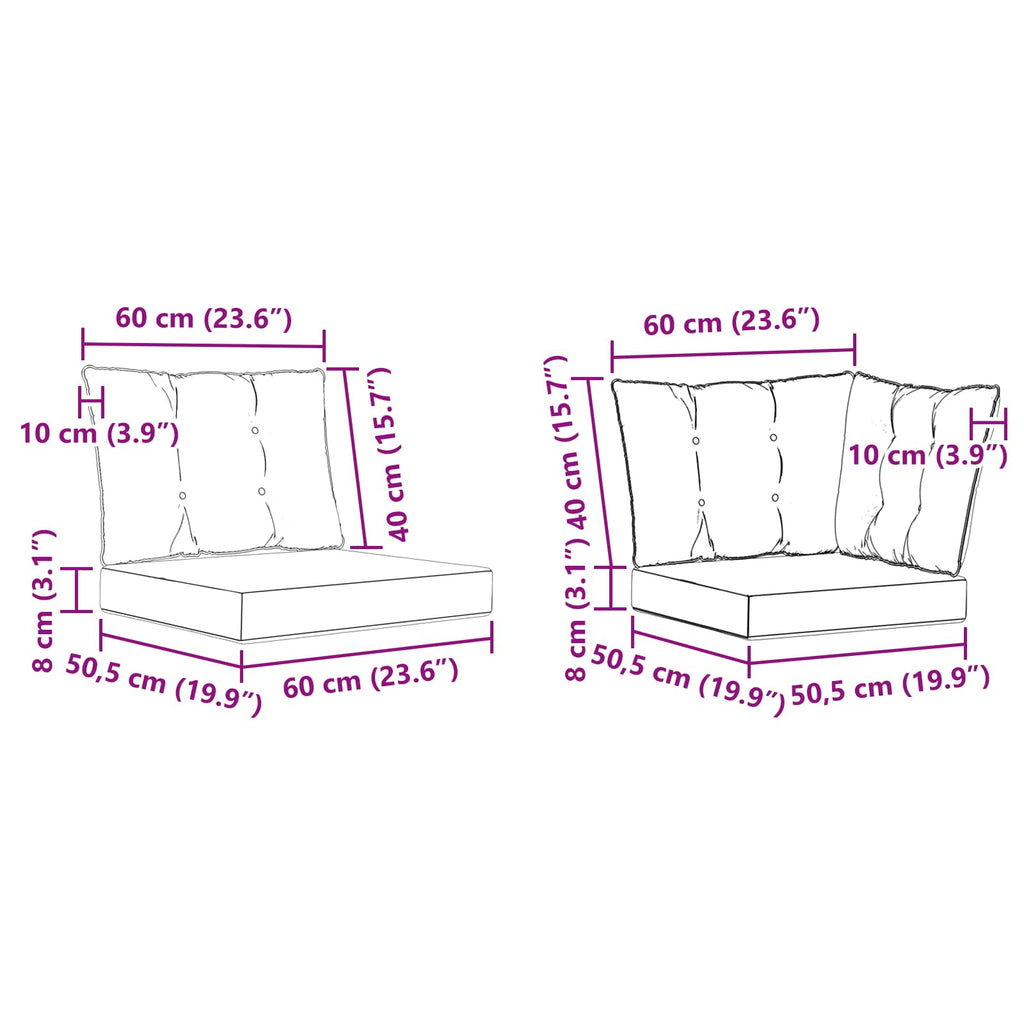 Outdoor-Sofagarnitur mit Kissen 10 pcs Weiß und Schwarz