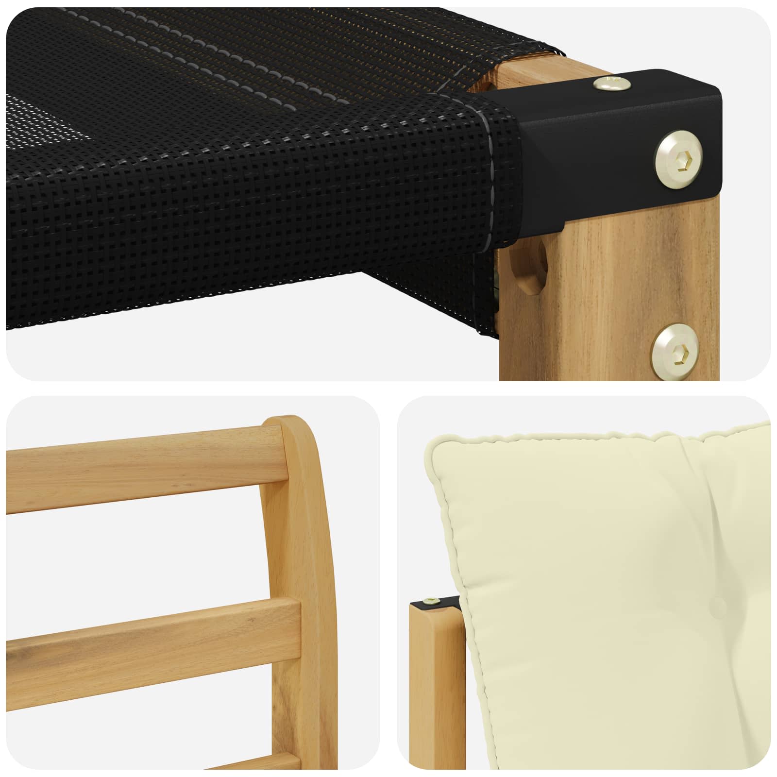 Outdoor-Sofagarnitur mit Kissen 10 pcs Weiß und Creme