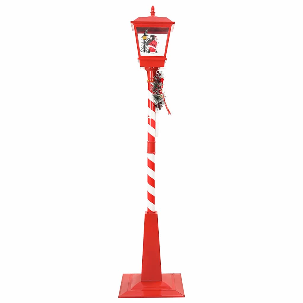 Weihnachtsstraßenlampe mit Laterne Rot 40,5x40,5x180cm