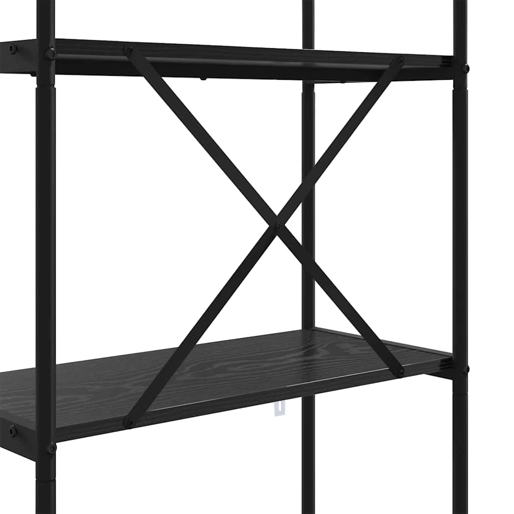 Bücherregal Schwarz Eichen-Optik 80 x 30 x 183 cm Holzwerkstoff