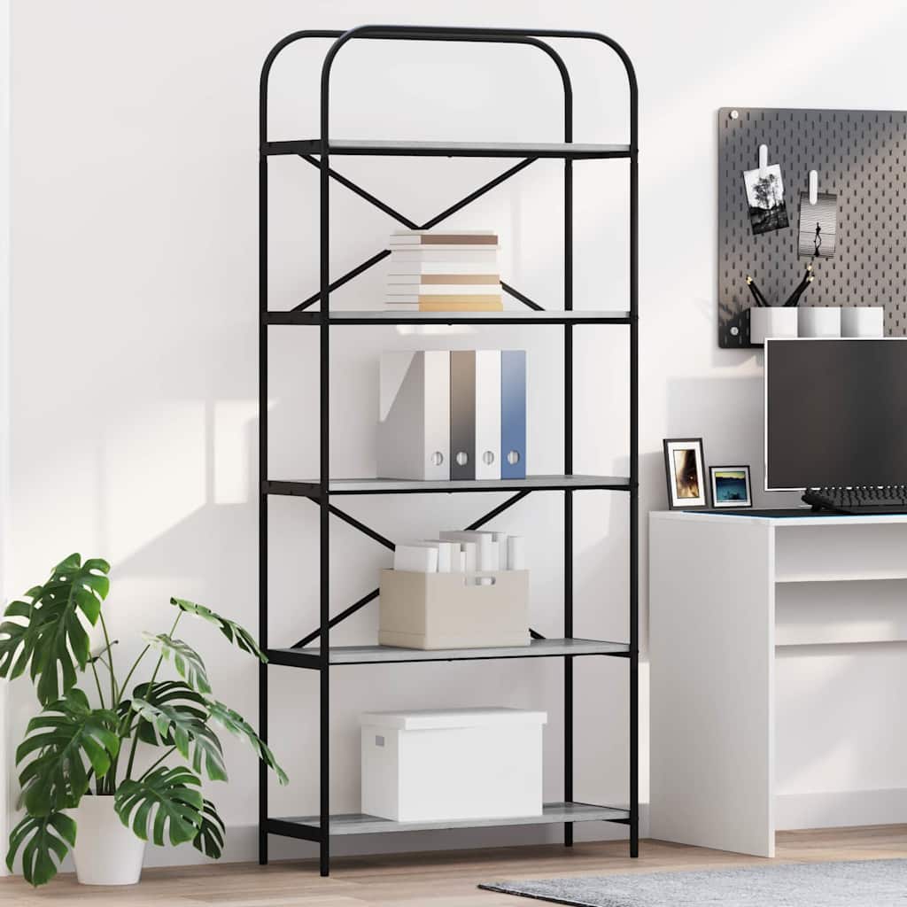 Bücherregal Graues Sonoma 80 x 30 x 183 cm Holzwerkstoff