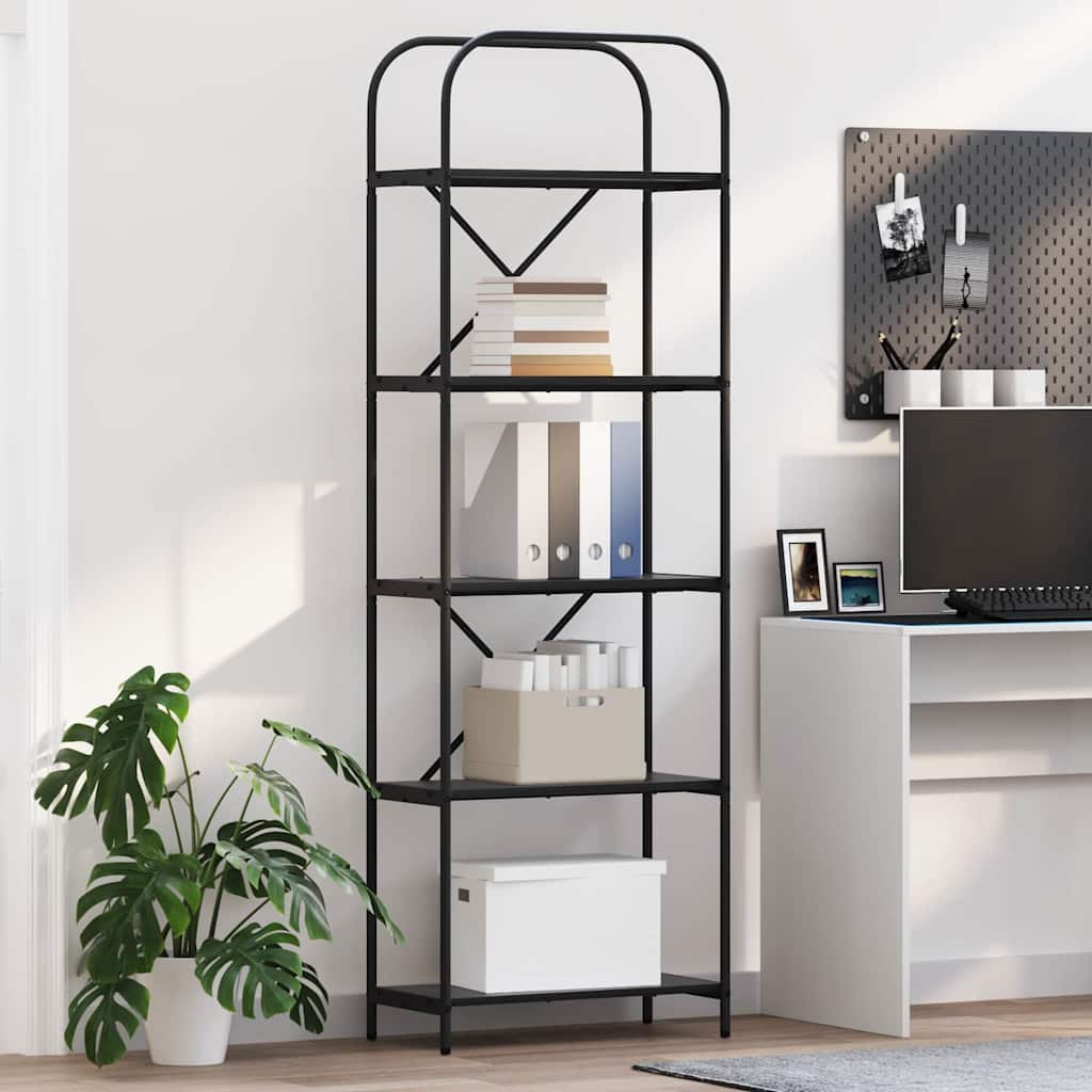 Bücherregal Schwarz Eichen-Optik 60 x 30 x 183 cm Holzwerkstoff