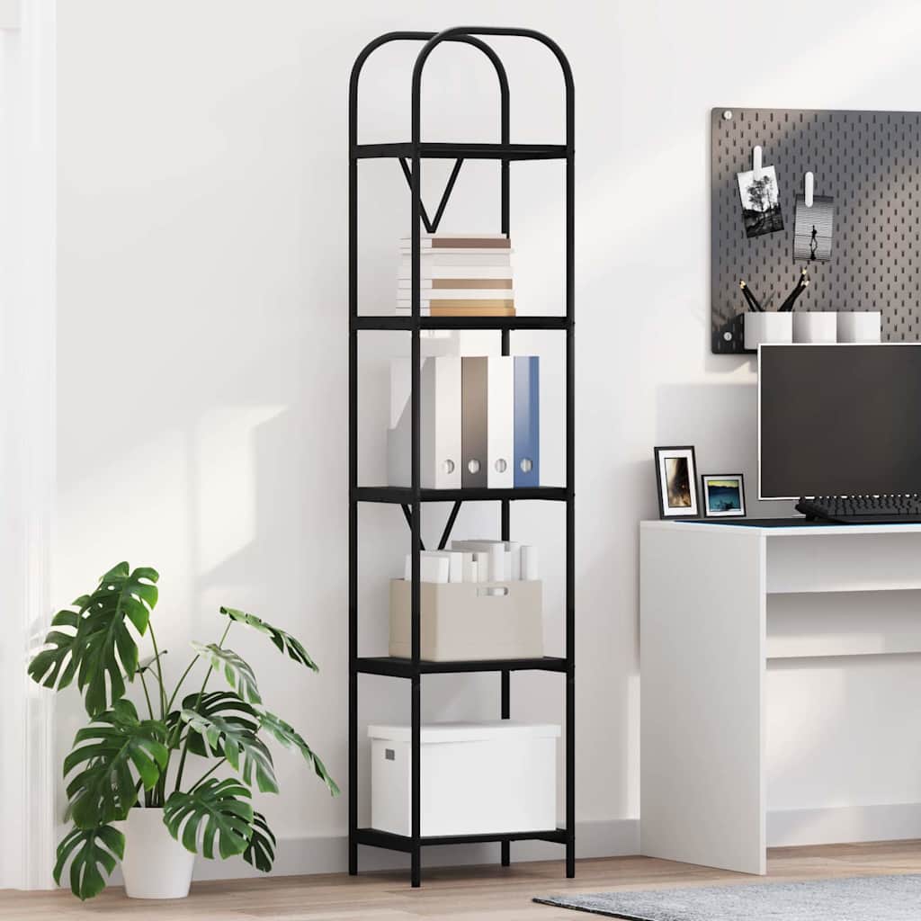 Bücherregal Schwarz Eichen-Optik 40 x 30 x 183 cm Holzwerkstoff