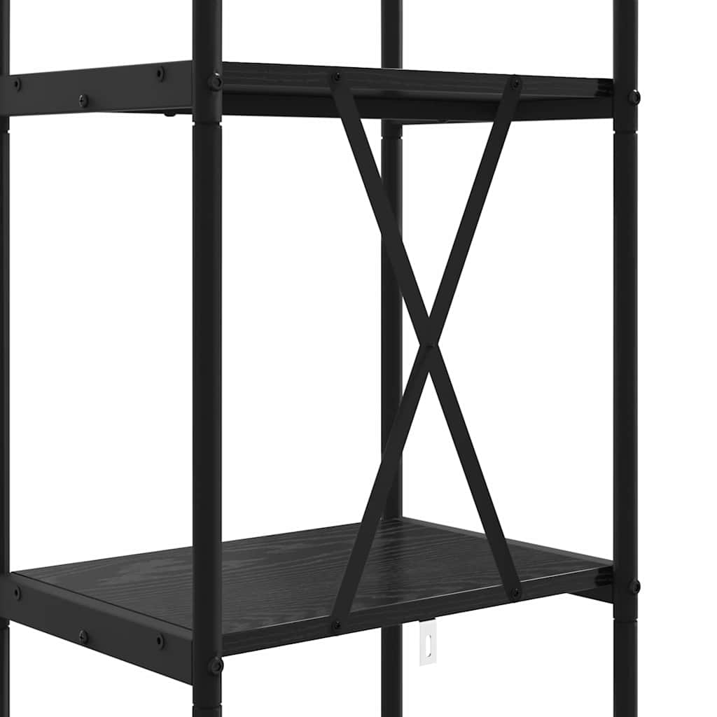 Bücherregal Schwarz Eichen-Optik 40 x 30 x 146 cm Holzwerkstoff