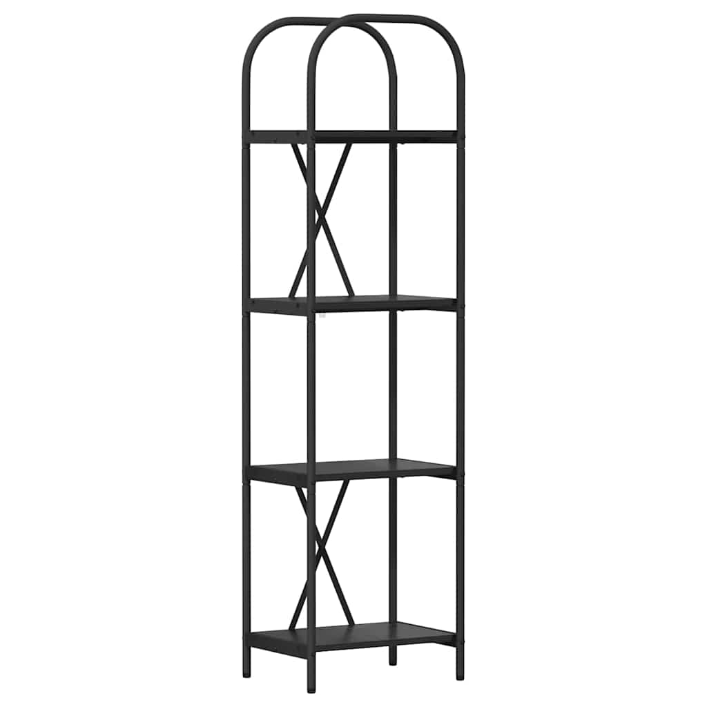 Bücherregal Schwarz Eichen-Optik 40 x 30 x 146 cm Holzwerkstoff