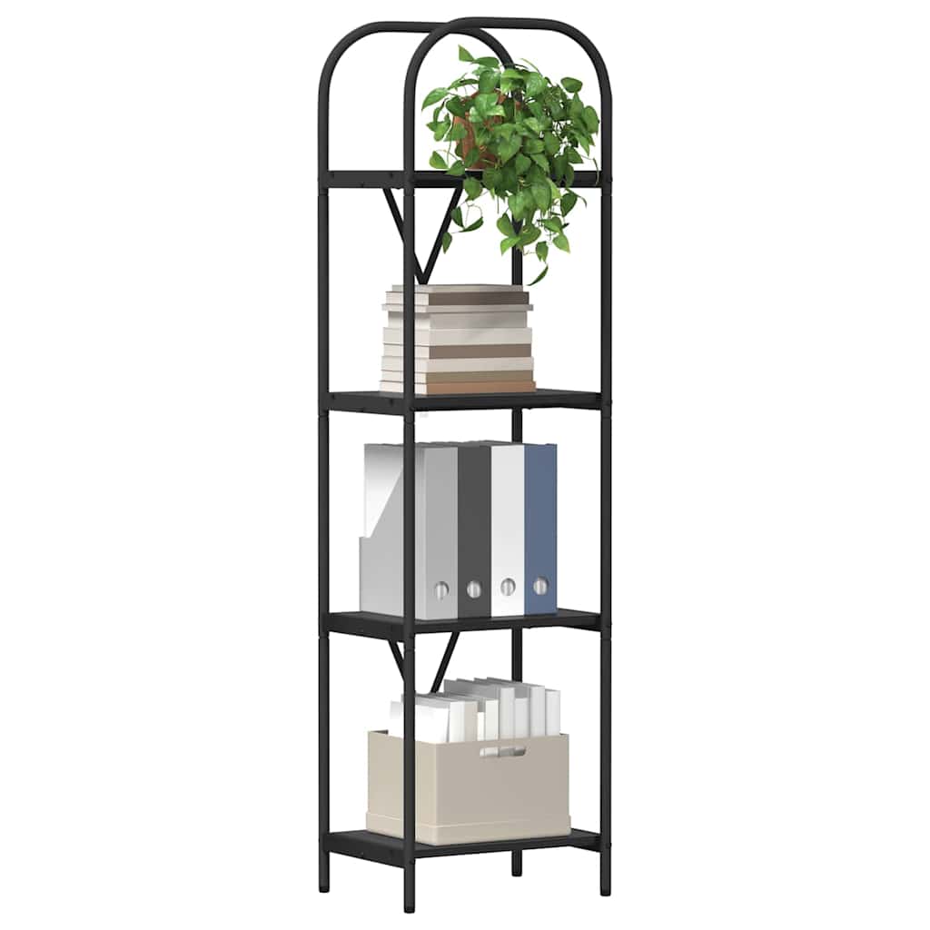 Bücherregal Schwarz Eichen-Optik 40 x 30 x 146 cm Holzwerkstoff