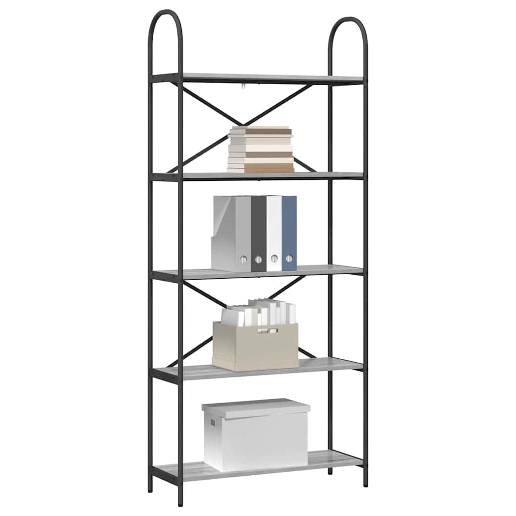 Bücherregal Graues Sonoma 80 x 30 x 183 cm Holzwerkstoff
