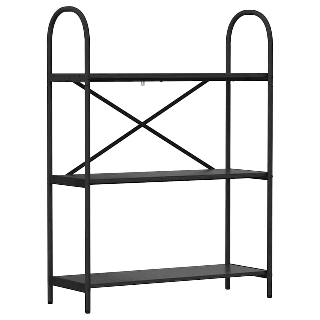Bücherregal Schwarz Eichen-Optik 80 x 30 x 109 cm Holzwerkstoff