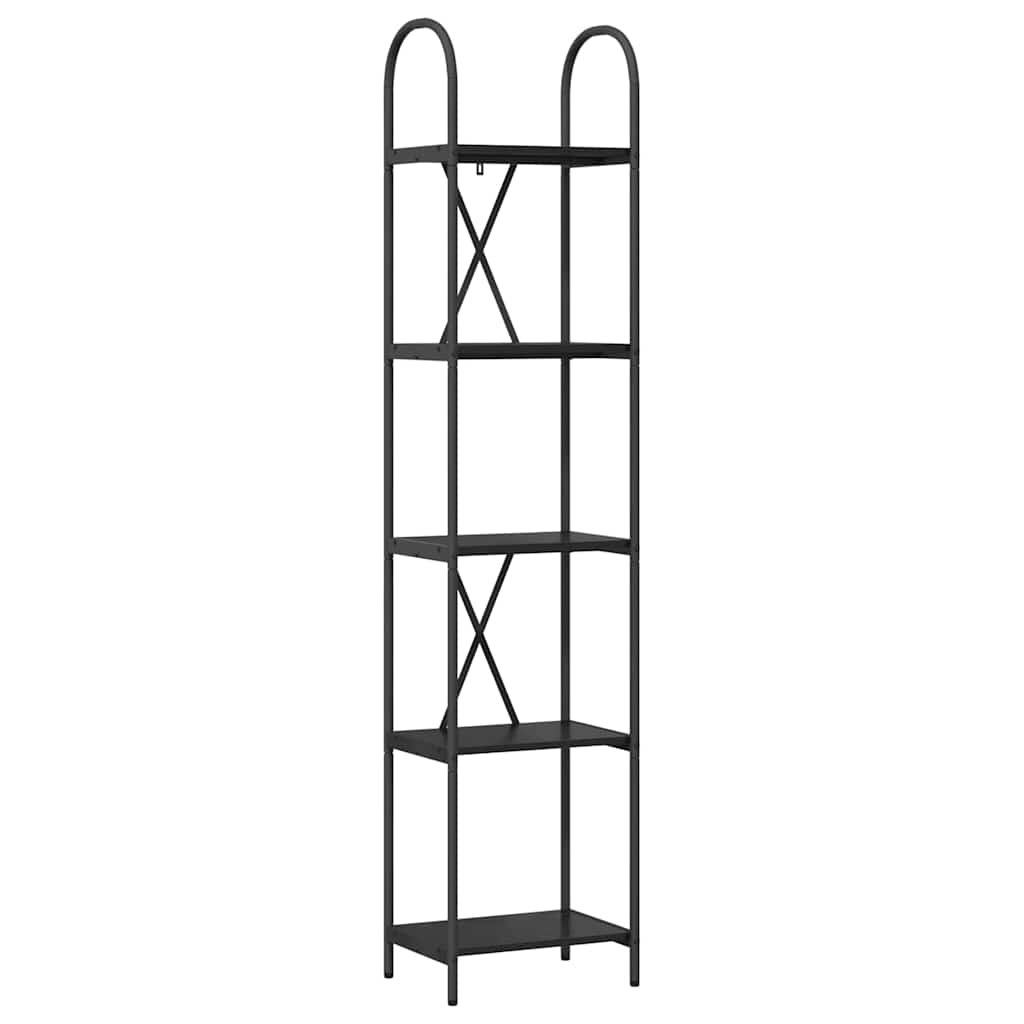 Bücherregal Schwarz Eichen-Optik 40 x 30 x 183 cm Holzwerkstoff
