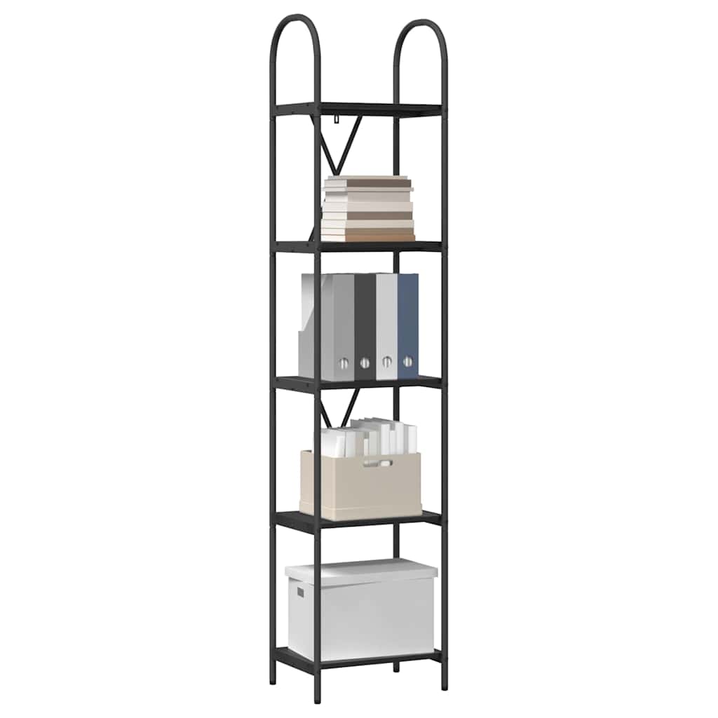 Bücherregal Schwarz Eichen-Optik 40 x 30 x 183 cm Holzwerkstoff