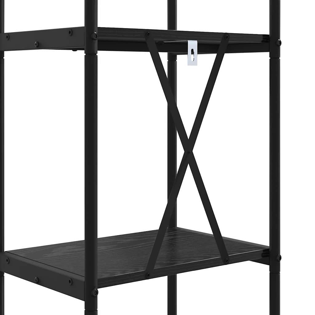 Bücherregal Schwarz Eichen-Optik 40 x 30 x 146 cm Holzwerkstoff