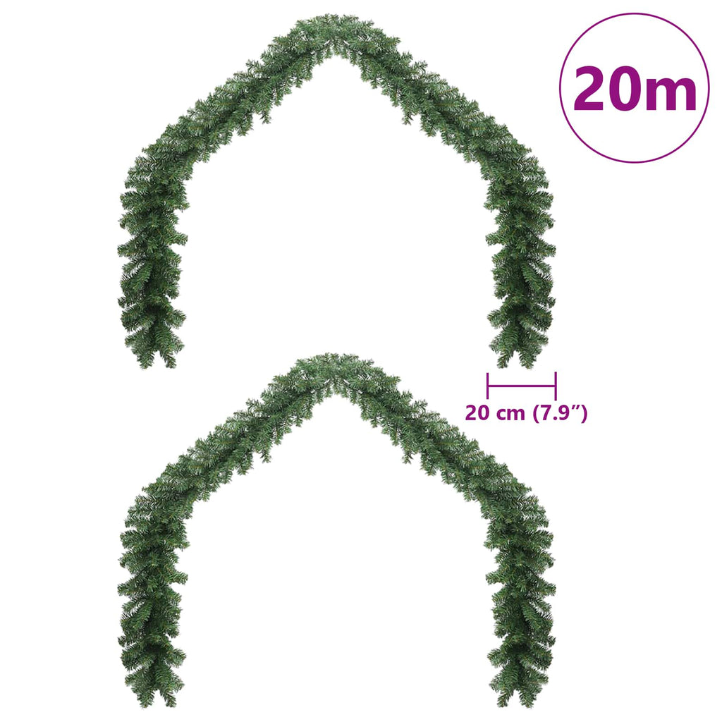 Weihnachtsgirlande 2 pcs Grün 20 m PVC