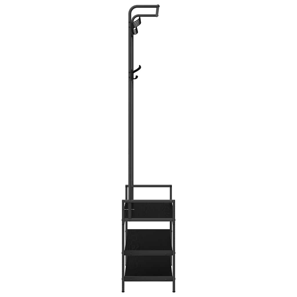 Garderobenständer Schwarz Eichen-Optik 75 x 34 x 184 cm