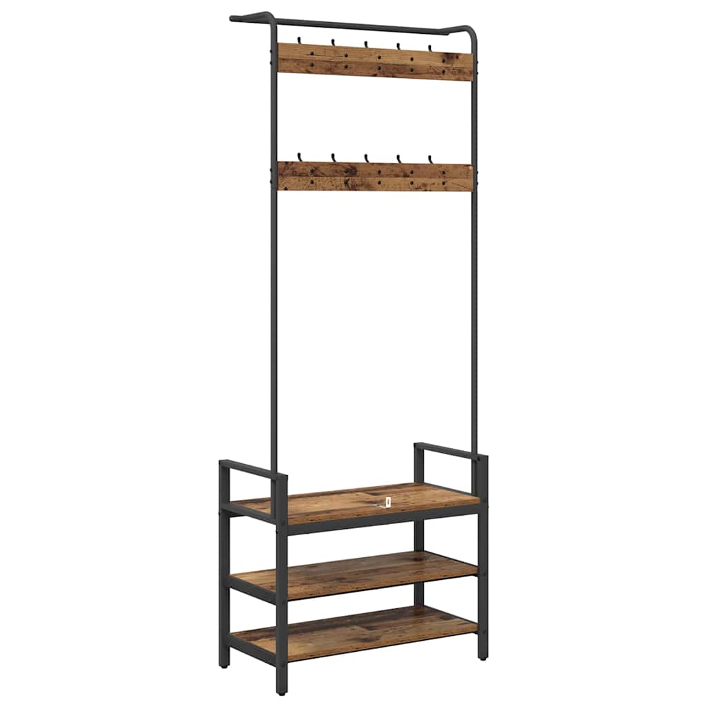 Garderobenständer Altholz 75 x 34 x 184 cm Holzwerkstoff