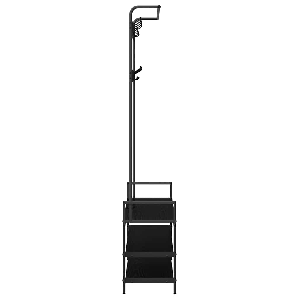 Garderobenständer Schwarz Eichen-Optik 95 x 34 x 184 cm