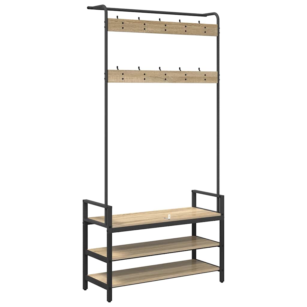 Garderobenständer Sonoma-Eiche 95 x 34 x 184 cm Holzwerkstoff