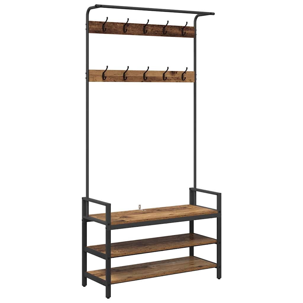 Garderobenständer Altholz 95 x 34 x 184 cm Holzwerkstoff