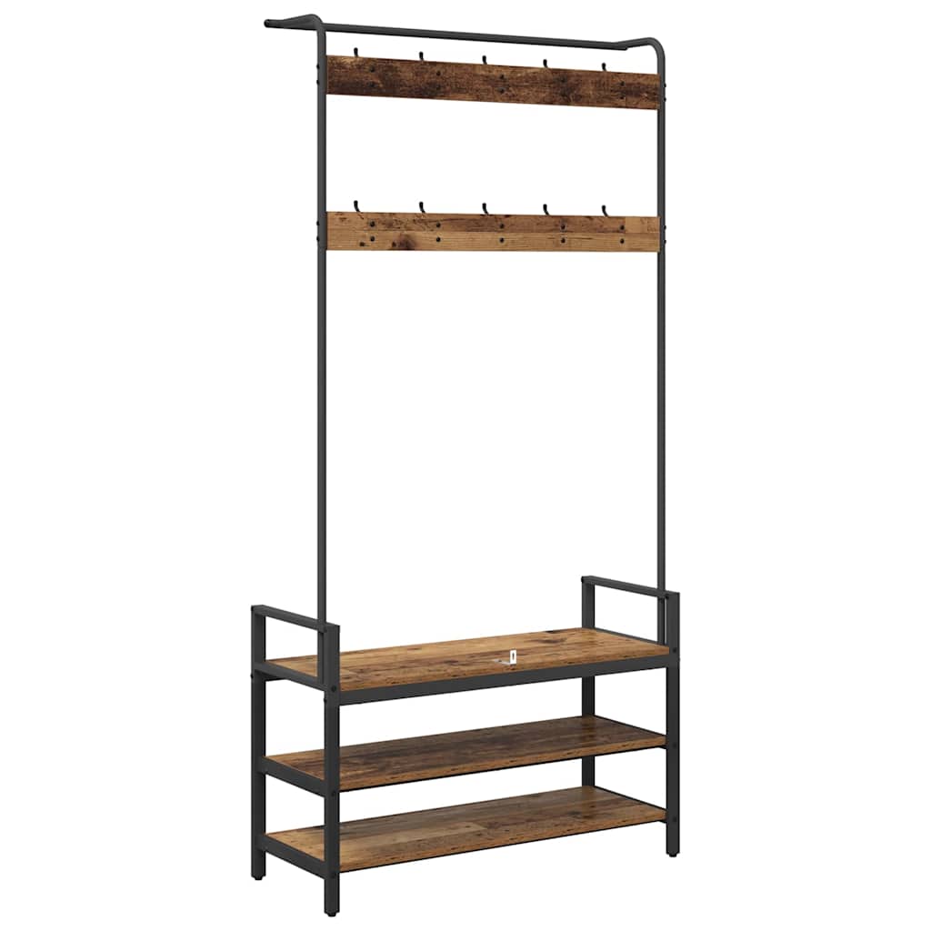 Garderobenständer Altholz 95 x 34 x 184 cm Holzwerkstoff