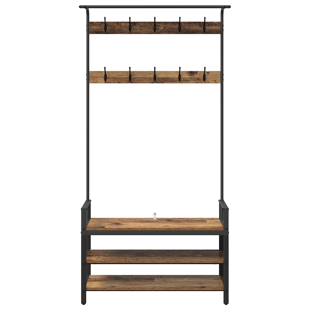 Garderobenständer Altholz 95 x 34 x 184 cm Holzwerkstoff