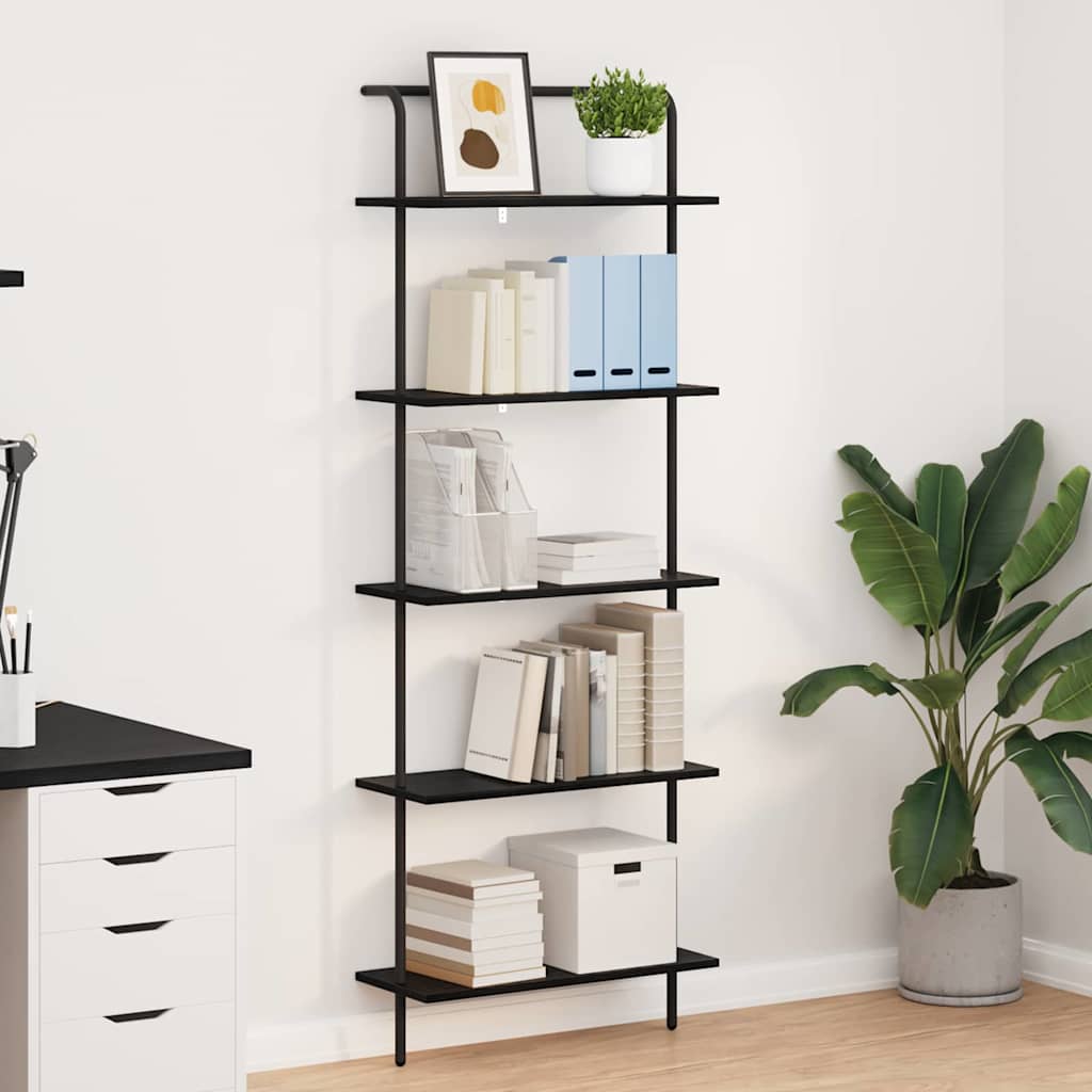 Bücherregal Schwarz Eichen-Optik 60 x 24 x 168 cm Holzwerkstoff