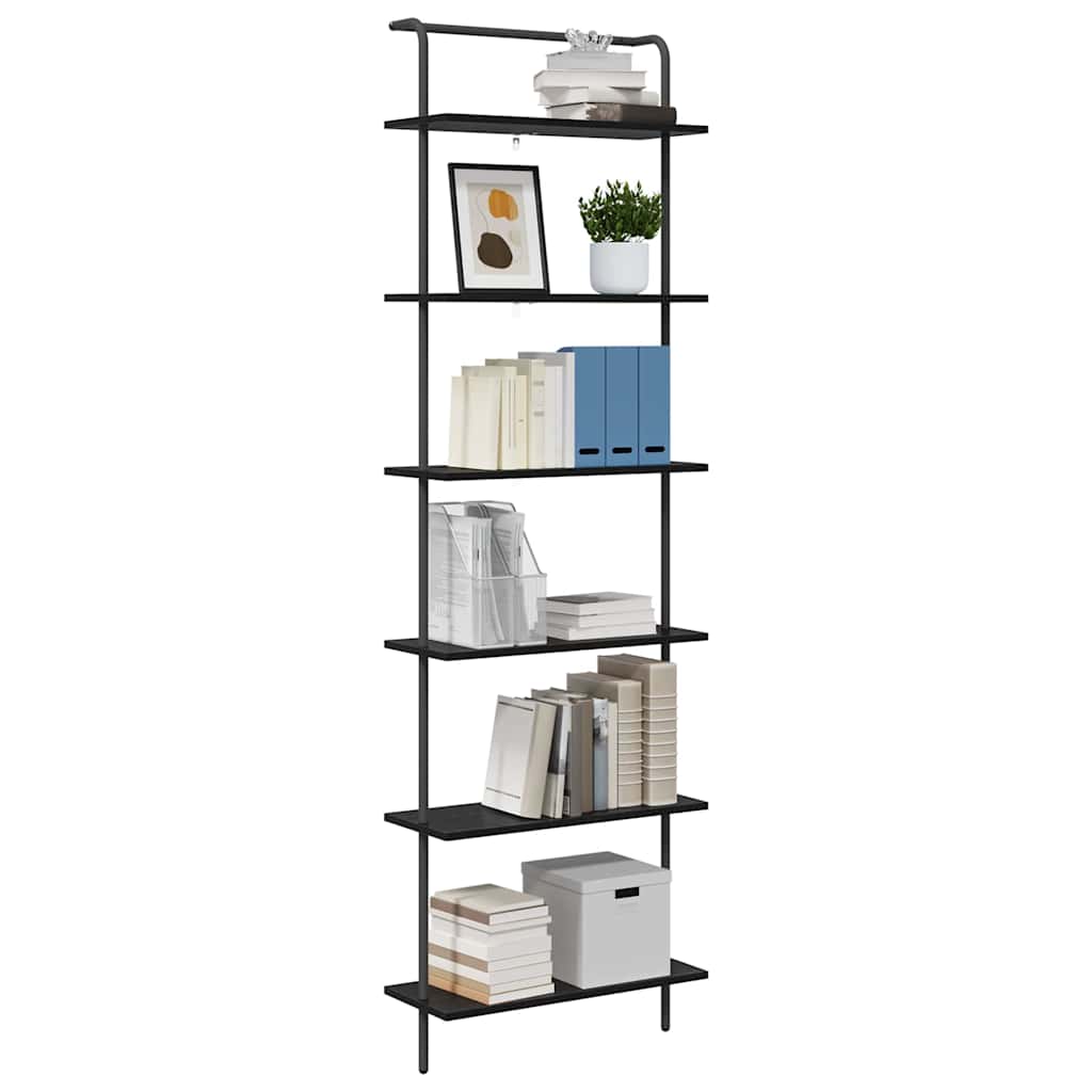 Bücherregal Schwarz Eichen-Optik 60 x 24 x 203 cm Holzwerkstoff