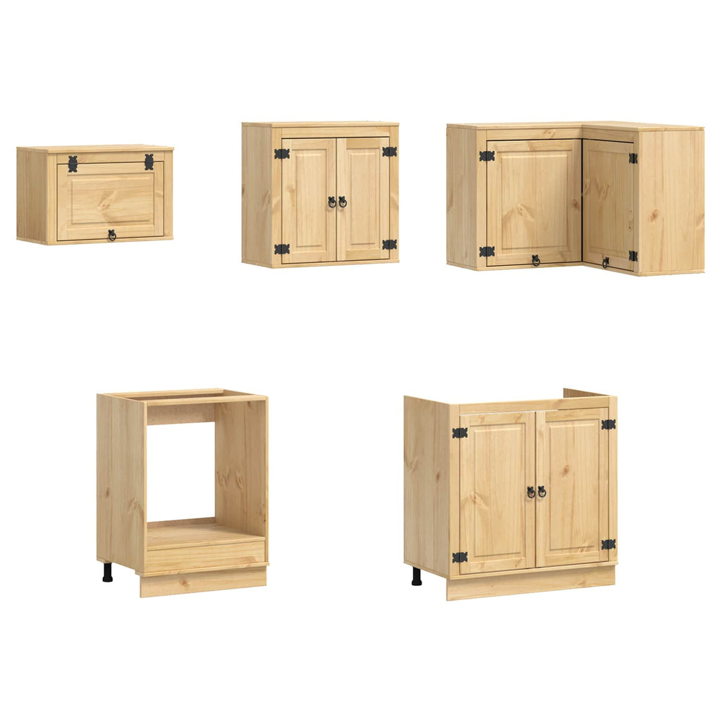 Schrank mit Regal SKI 10 pcs Honigbraun Massives Kiefernholz