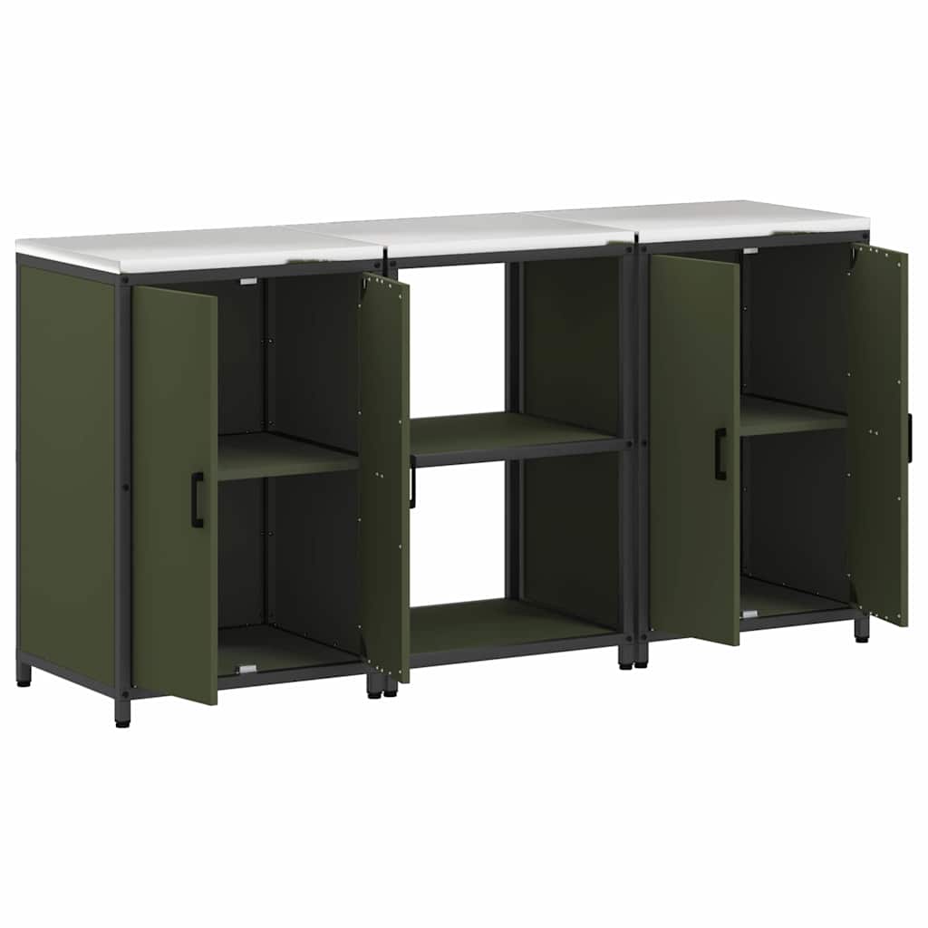 Aufbewahrungsset für die Küche HATTEM 3 pcs Olivgrün