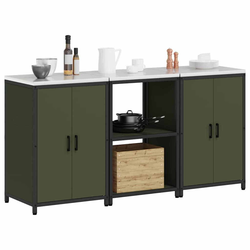 Aufbewahrungsset für die Küche HATTEM 3 pcs Olivgrün