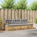 Outdoor-Sofagarnitur 3 pcs Weiß und Hellgrau Polyester