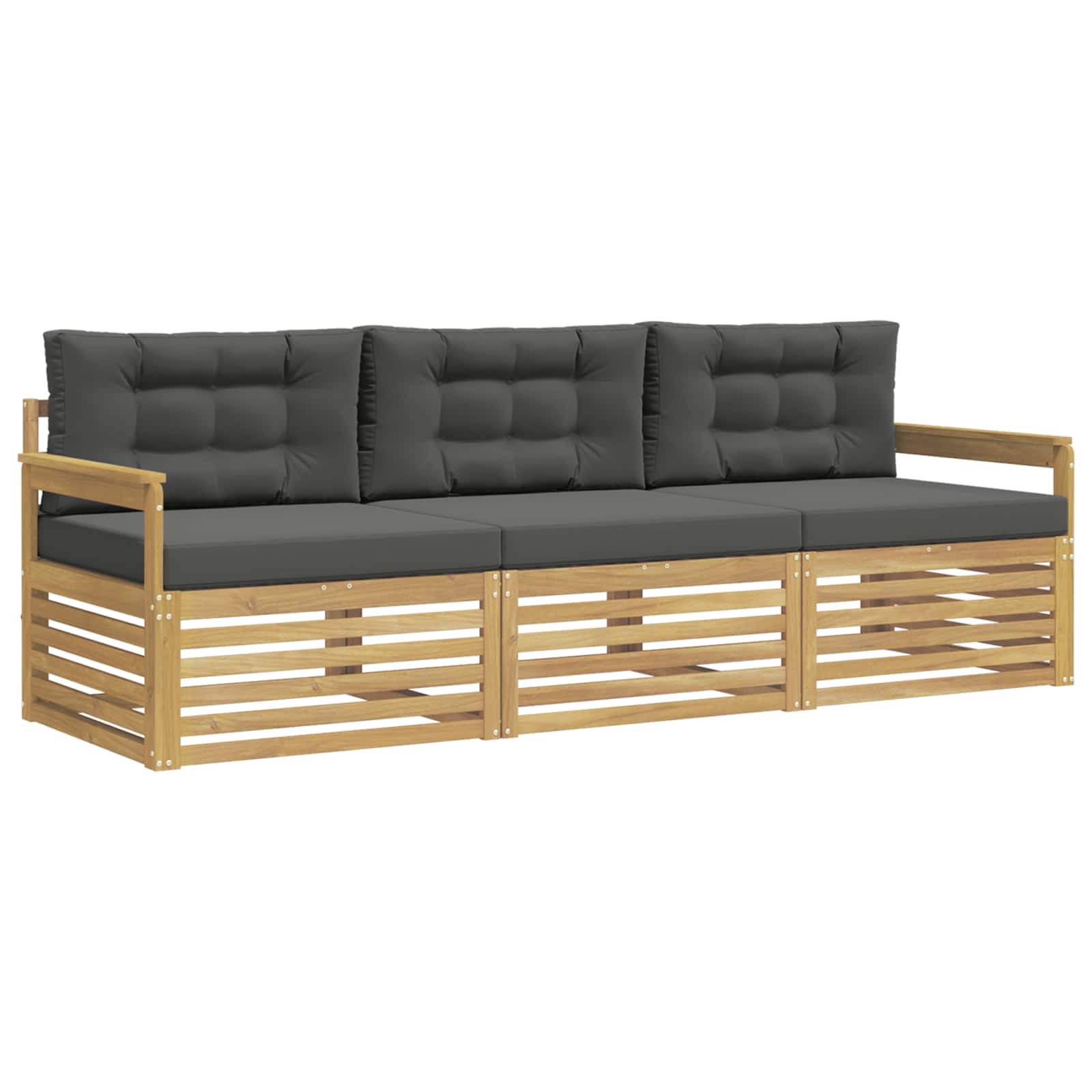 Outdoor-Sofagarnitur 3 pcs Weiß und Anthrazit Polyester