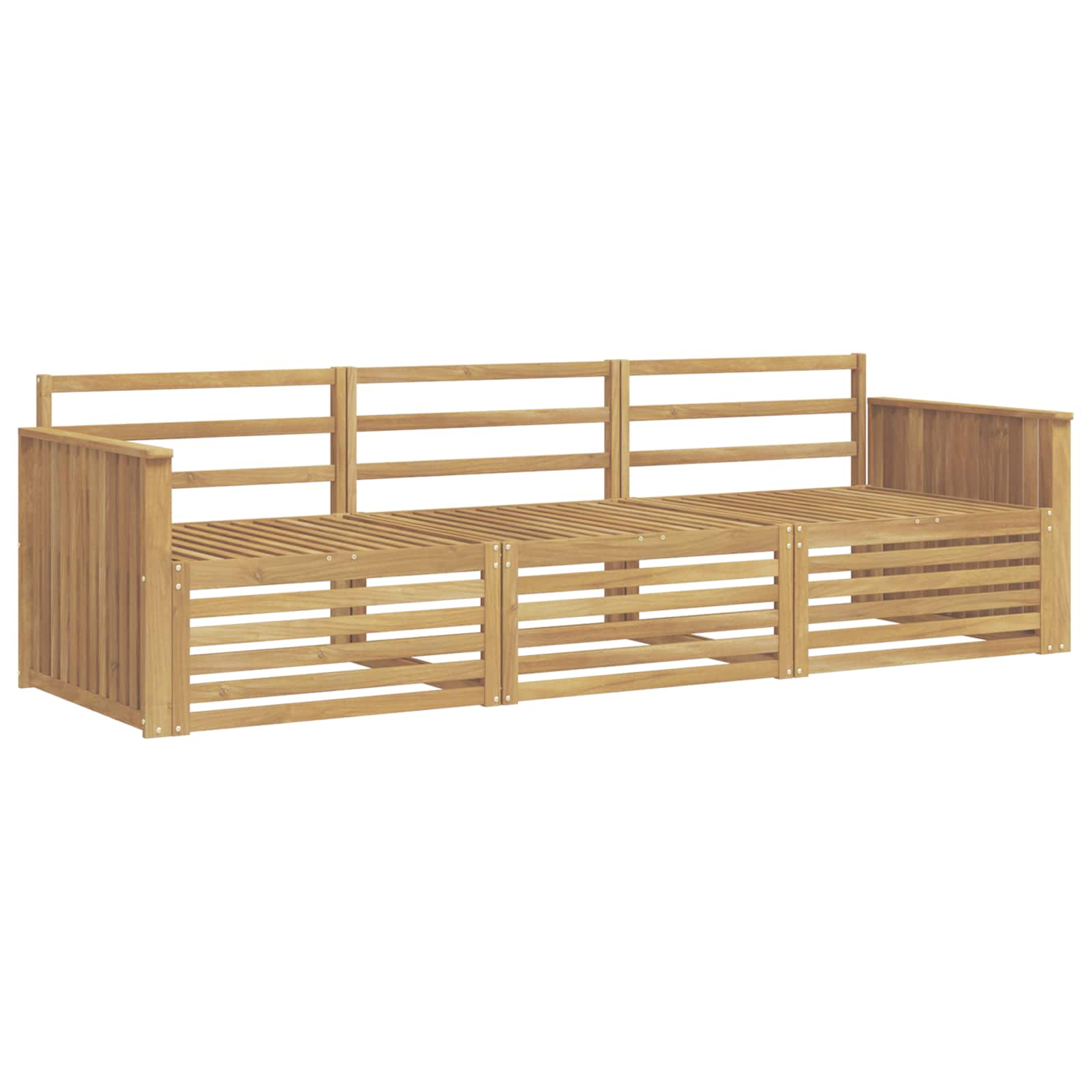 Outdoor-Sofagarnitur 3 pcs Weiß Massivholz Akazie