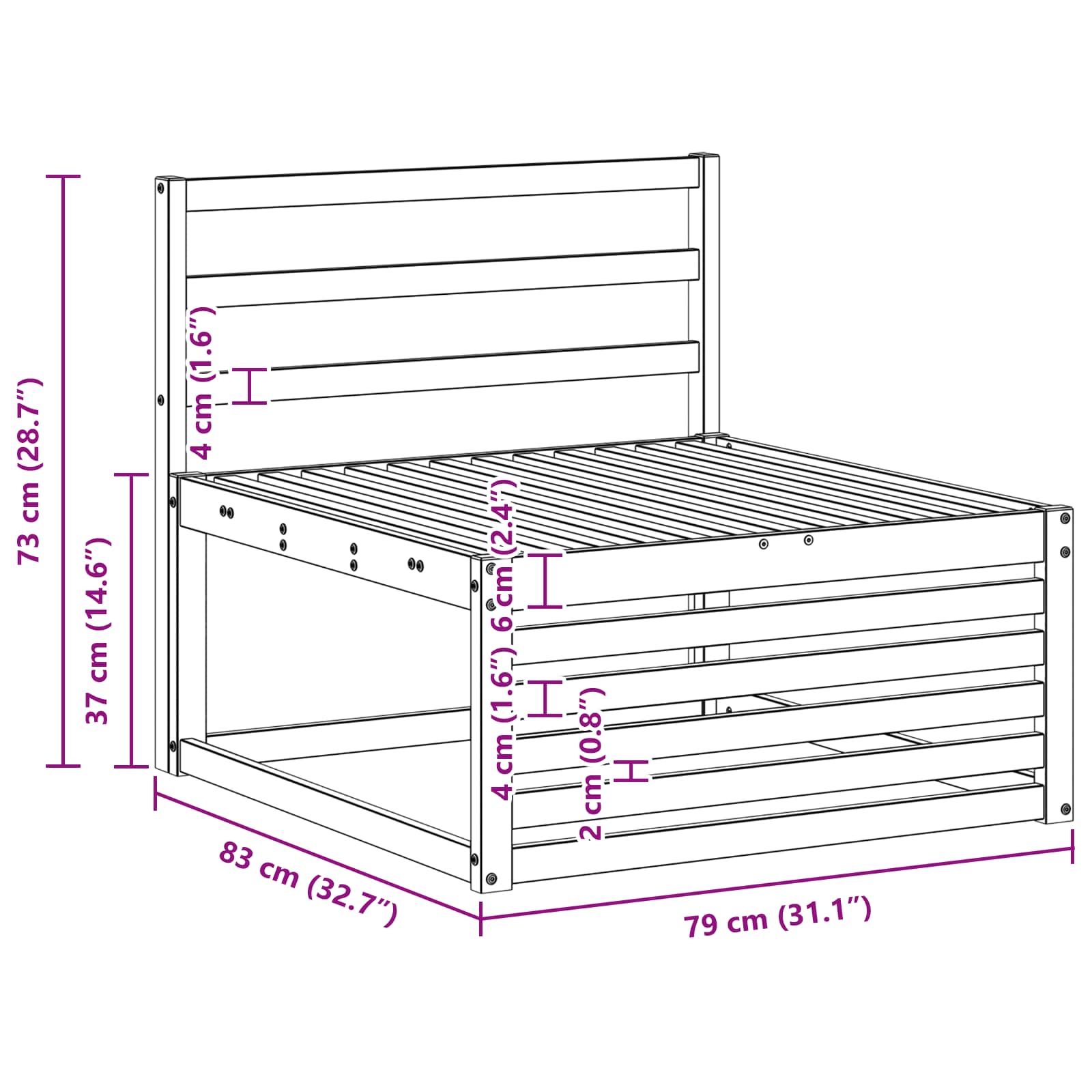 Outdoor-Sofagarnitur 3 pcs Weiß Massivholz Akazie